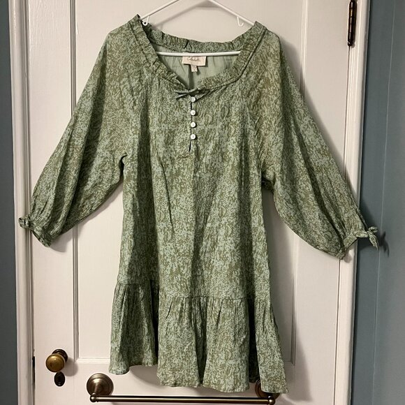 Cleobella Dresses & Skirts - Cleobella green rainforest brinley mini dress size small 100% organic cotton